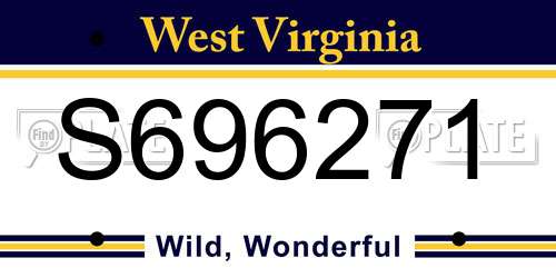 S696271 West Virginia License Plate