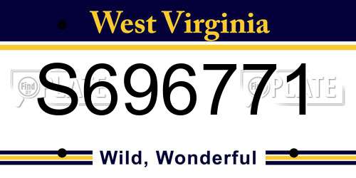 S696771 West Virginia License Plate