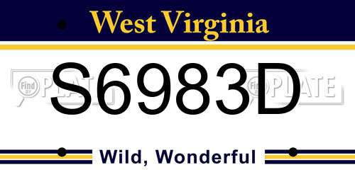 S6983D West Virginia License Plate