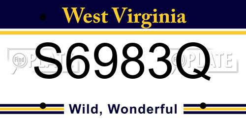 S6983Q West Virginia License Plate
