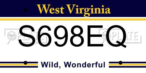 S698EQ West Virginia License Plate
