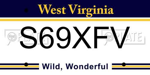 S69XFV West Virginia License Plate