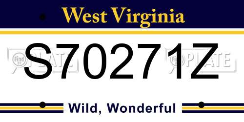 S70271Z West Virginia License Plate