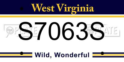 S7063S West Virginia License Plate