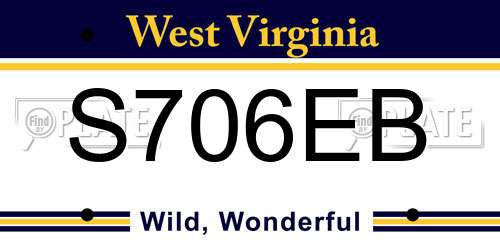 S706EB West Virginia License Plate