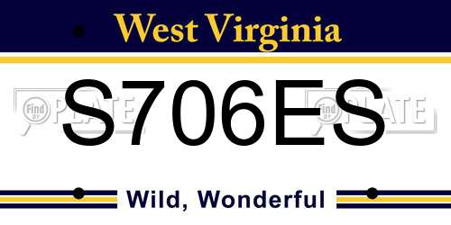S706ES West Virginia License Plate