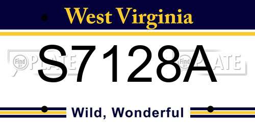 S7128A West Virginia License Plate