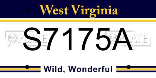 S7175A West Virginia License Plate