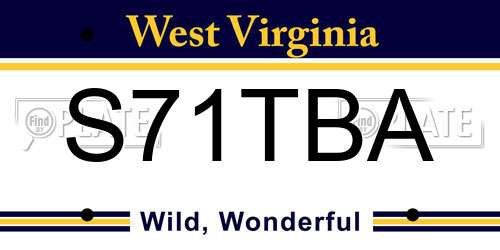 S71TBA West Virginia License Plate