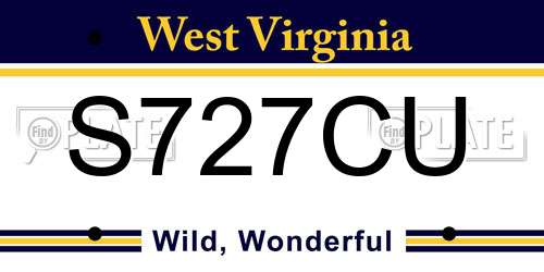 S727CU West Virginia License Plate