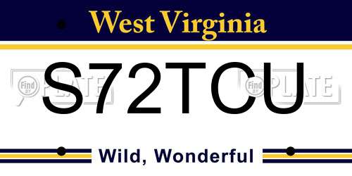 S72TCU West Virginia License Plate