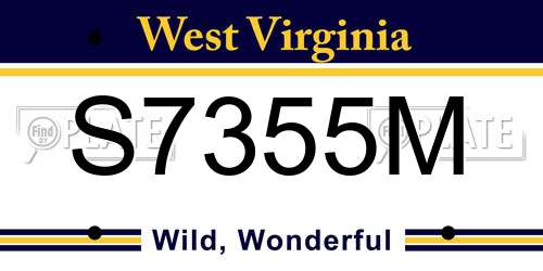 S7355M West Virginia License Plate