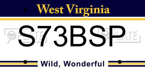 S73BSP West Virginia License Plate