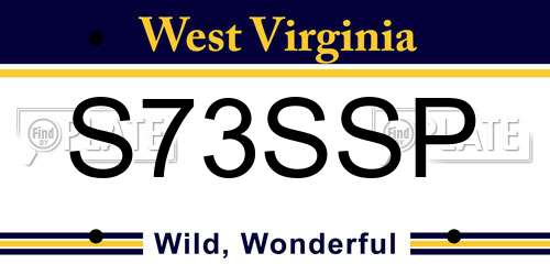 S73SSP West Virginia License Plate