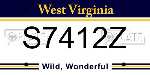 S7412Z West Virginia License Plate