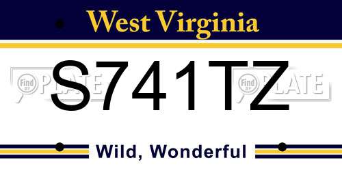 S741TZ West Virginia License Plate