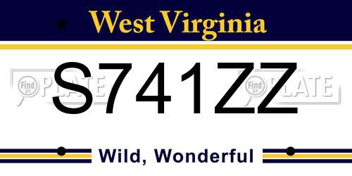 S741ZZ West Virginia License Plate