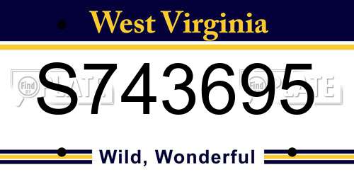 S743695 West Virginia License Plate
