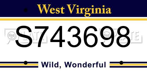 S743698 West Virginia License Plate