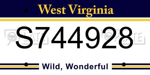 S744928 West Virginia License Plate