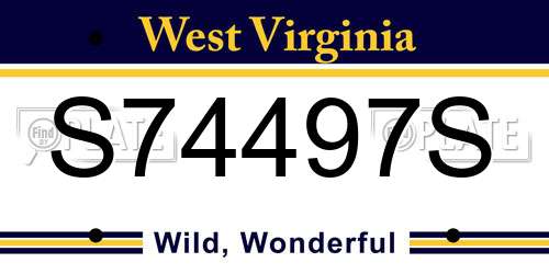S74497S West Virginia License Plate