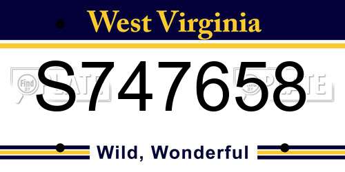 S747658 West Virginia License Plate