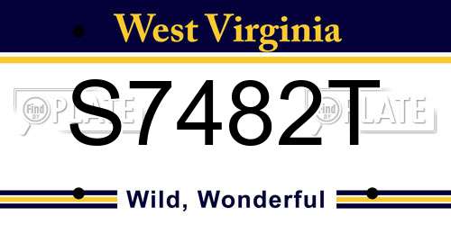S7482T West Virginia License Plate