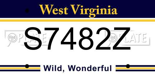 S7482Z West Virginia License Plate