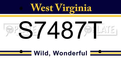 S7487T West Virginia License Plate