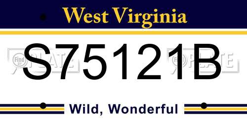 S75121B West Virginia License Plate