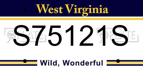 S75121S West Virginia License Plate