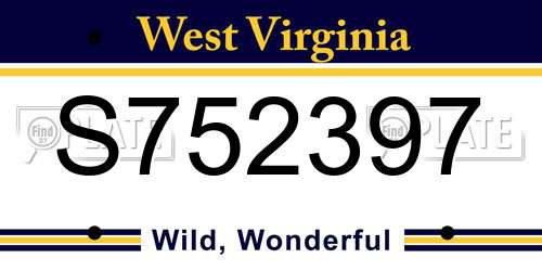 S752397 West Virginia License Plate