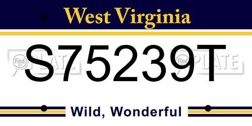 S75239T West Virginia License Plate
