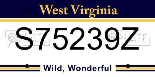 S75239Z West Virginia License Plate