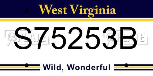 S75253B West Virginia License Plate