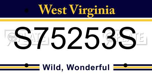 S75253S West Virginia License Plate