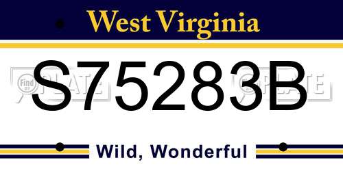 S75283B West Virginia License Plate