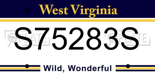 S75283S West Virginia License Plate