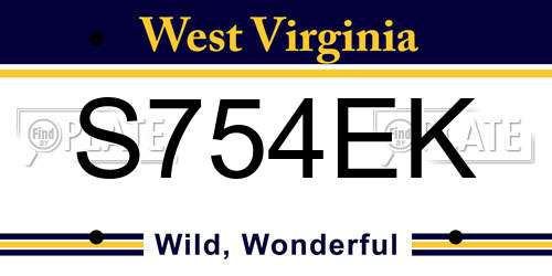 S754EK West Virginia License Plate