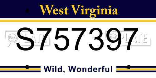 S757397 West Virginia License Plate
