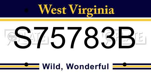 S75783B West Virginia License Plate