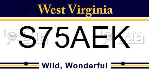 S75AEK West Virginia License Plate