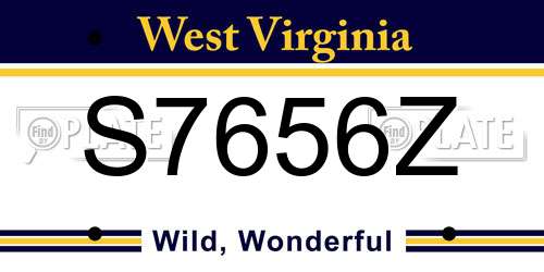 S7656Z West Virginia License Plate
