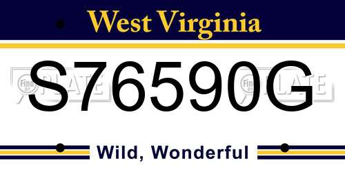 S76590G West Virginia License Plate