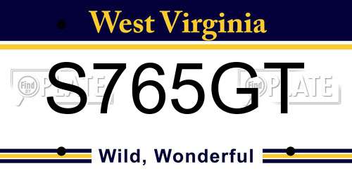 S765GT West Virginia License Plate