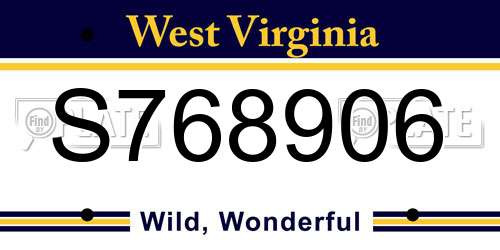 S768906 West Virginia License Plate