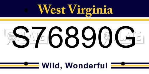S76890G West Virginia License Plate