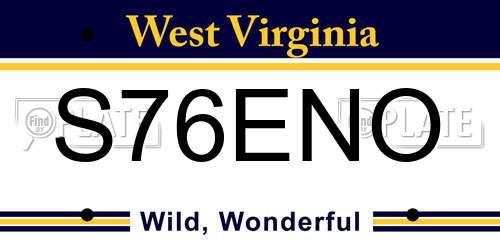 S76ENO West Virginia License Plate