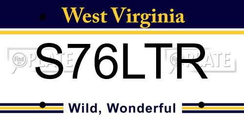 S76LTR West Virginia License Plate