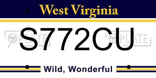 S772CU West Virginia License Plate
